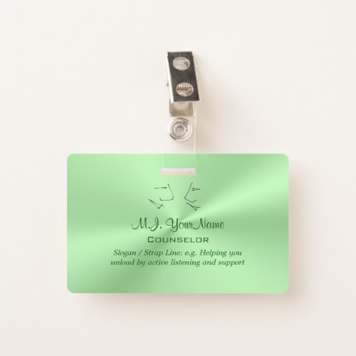 Personal Counselor minty green chrome effect Badge