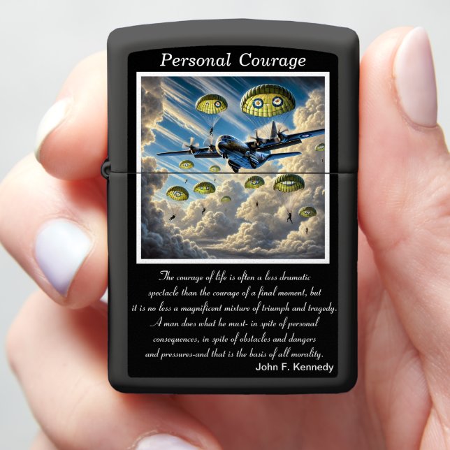 Personal Courage: Leaping from the Heights Zippo Lighter (In Hand)