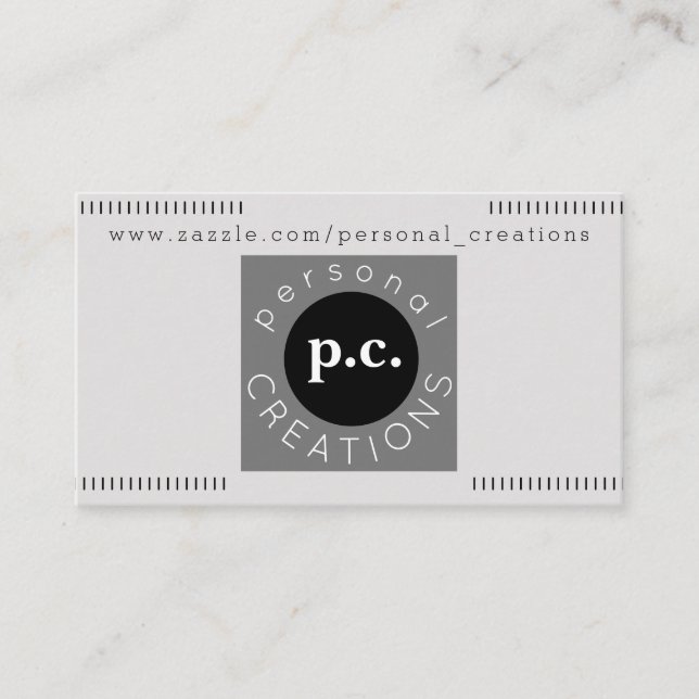Personal Creations Gray Business Card (Front)