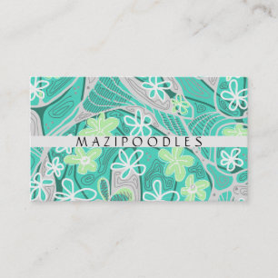 Personal Creative Floral Neuro Art Teal Green Gray Business Card