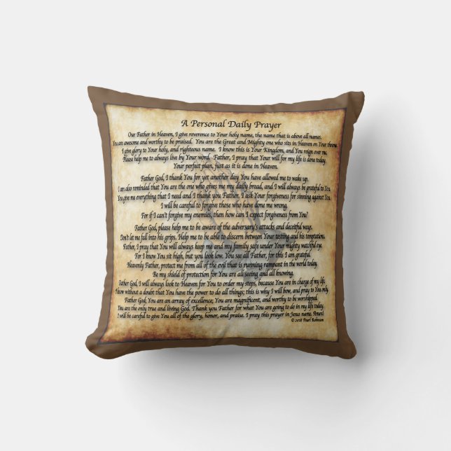 Personal Daily Prayer Pillow 16X16 no zipper (Front)