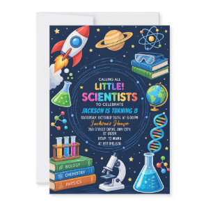 Personal Digital Science Experiment Birthday Invitation