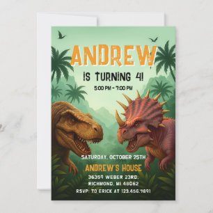 Personal Dinosaur Birthday Party Invitation