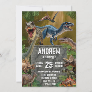 Personal Dinosaur Dino Boy Birthday Party Invitation