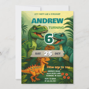 Personal Dinosaur World T-Rex Birthday for boy Invitation