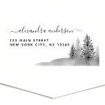 Personal Elegant Mountain Forest Return Address Self-inking Stamp<br><div class="desc">Modern and Elegant Mountain Woods or Forest Trees and Cursive Script Typography Wedding Invitation Return Address self inking stamp which is great for a Save the Date, RSVP, Bridal Shower, Baby Shower, Birthday Party, or Christmas Holiday Card or Invitation. The text of this hand lettered modern script typography label can...</div>