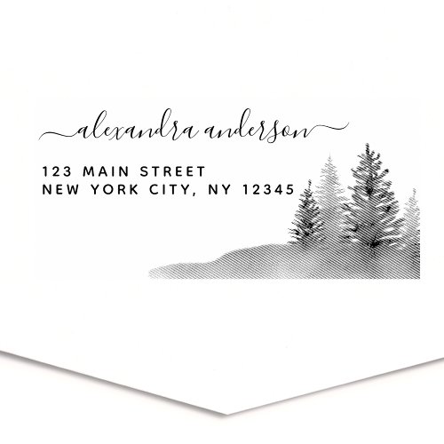 Personal Elegant Mountain Forest Return Address Self_inking Stamp