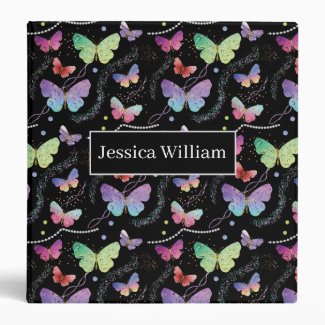 Personal Elegant Purple and Blue Bright Butterflie