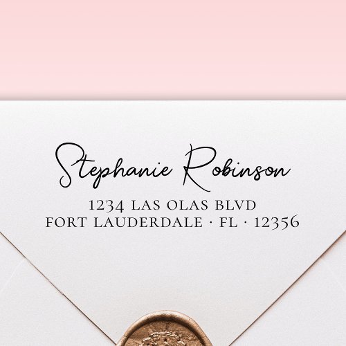 Personal Elegant Script Business Return Address Self_inking Stamp