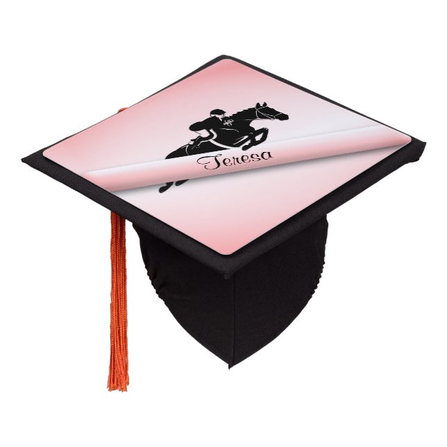 Personal Equestrian Jumper Graduation Cap Topper (Angled)