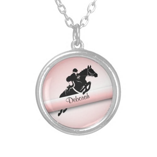 Personal Equestrian Jumper Silver Plated Necklace