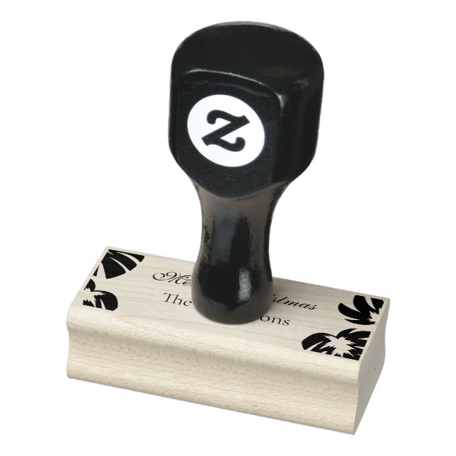 Personal Family Name Merry Christmas Message  Rubber Stamp (Stamp)