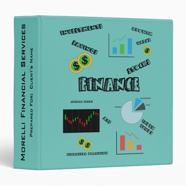 Personal Financial Portfolio - Light Blue 3 Ring Binder (Front/Spine)