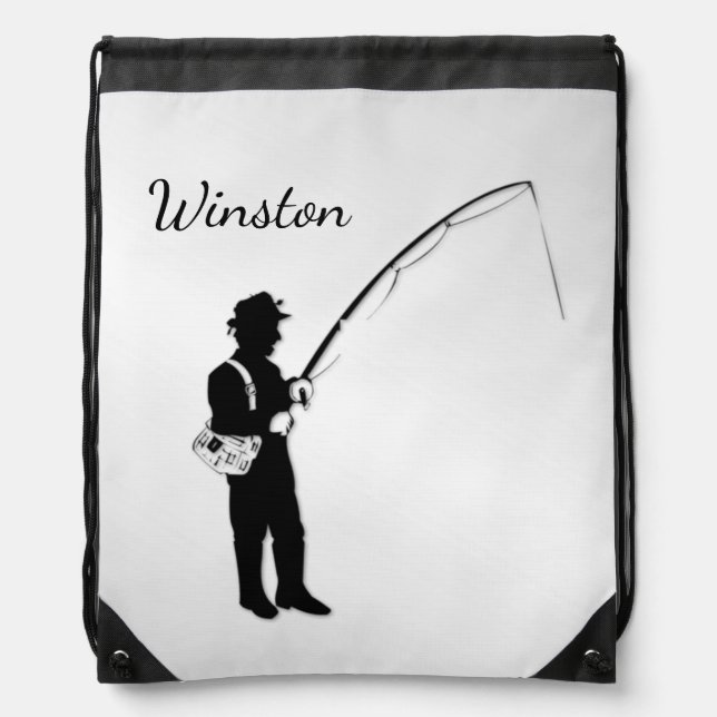 Personal Fishing Drawstring Bag (Front)