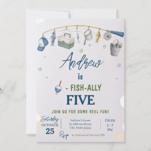 Personal Fishing O-FISH-AL Any Age Birthday  Invitation