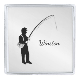 Personal Fishing Silver Finish Lapel Pin