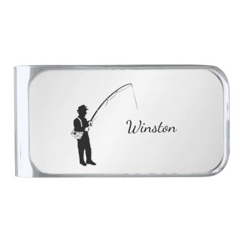 Personal Fishing Silver Finish Money Clip