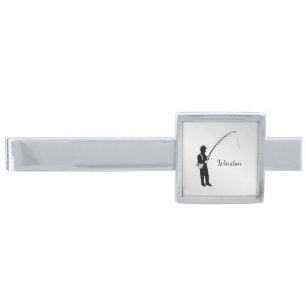 Personal Fishing Silver Finish Tie Bar