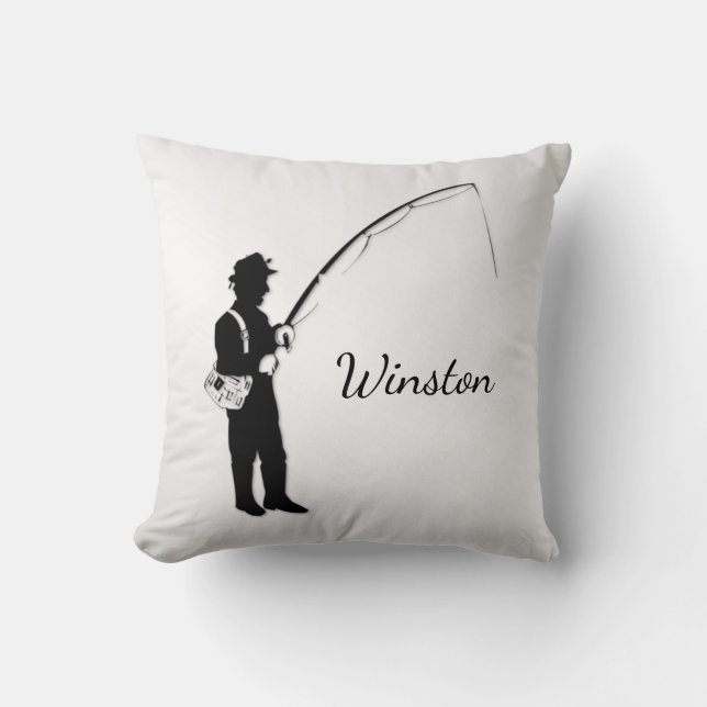 Personal Fishing Throw Pillow (Front)