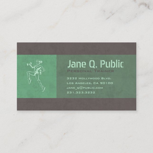 Personal Fitness Trainer Aerobic Business Card (Front)