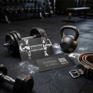 Personal Fitness Trainer Bodybuilding Gym Barbell Business Card