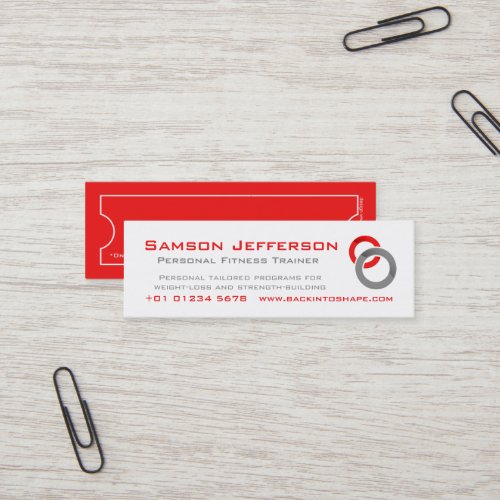 Personal fitness Trainer red business promo card