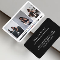 Personal Fitness Trainer Three Photo Collage Business Card
