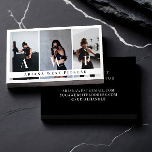 Personal Fitness Trainer Three Photo Collage Business Card