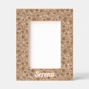 Personal Floral Art Wooden Frame Engraved Frames