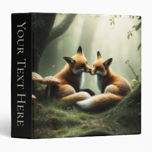 Personal Fox Cuddle in Misty Forest 3 Ring Binder