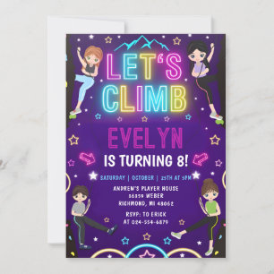 Personal Girl Rock Climbing Birthday Invitation