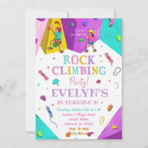 Personal Girl Rock Climbing Birthday Invitation