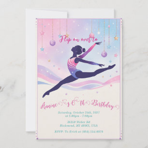 Personal girls Gymnastics Birthday Invitation