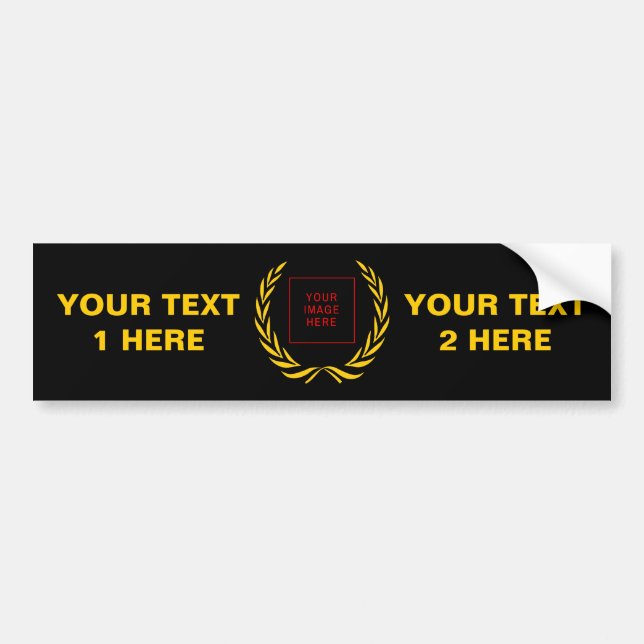 Personal Golden Laurel Wreath Bumper Sticker (Front)