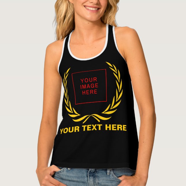 Personal Golden Laurel Wreath Tank Top (Front)