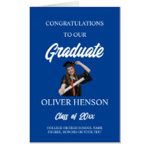 Personal graduation card for the student, gold,