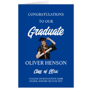 Personal graduation card for the student, gold,