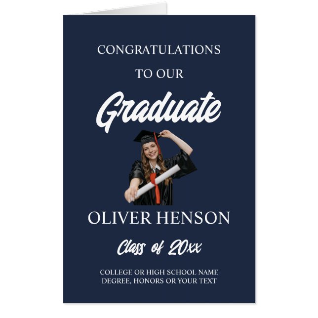 Personal graduation card for the student, gold, (Front)