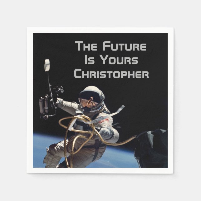 Personal Graduation Space Walk Astronaut Napkins (Front)