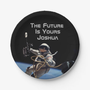 Personal Graduation Space Walk Astronaut Paper Plates