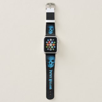 Personal Halloween Scary Blue Night Skull
