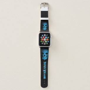 Personal Halloween Scary Blue Night Skull Apple Watch Band