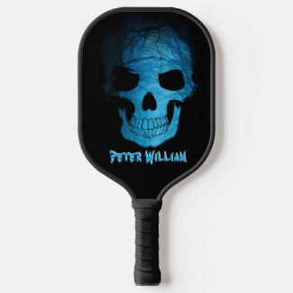 Personal Halloween Scary Blue Night Skull 
