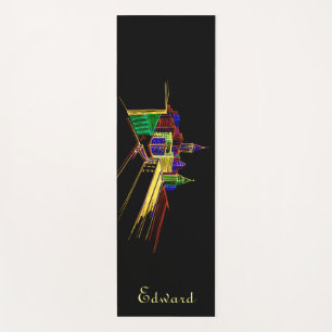 Personal health fitness black and yellow for him yoga mat