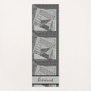 Personal Health Fitness Black Doodles for him Yoga Mat