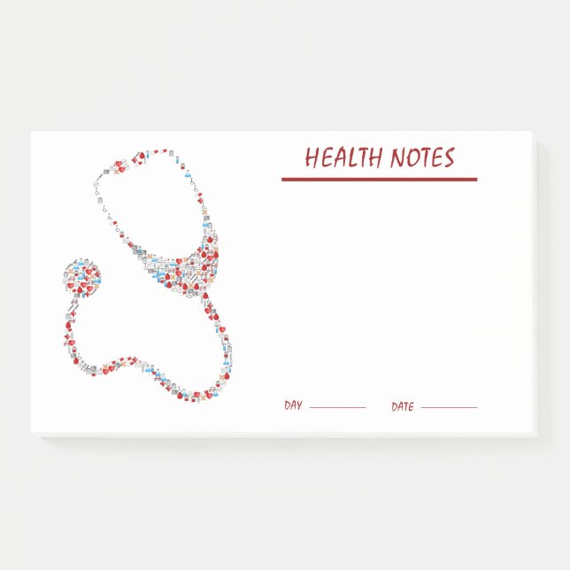 personal health & medical status tracker notes (Front)