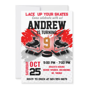 Personal Hockey Birthday Invitation