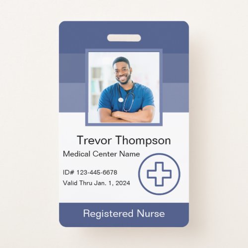 Personal Hospital Employee Photo Blue Badge