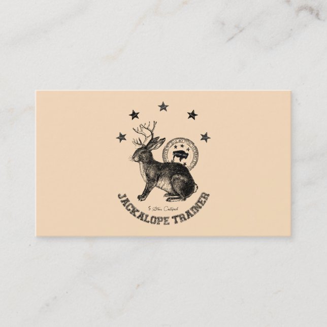 personal humor funny jackalope trainer business card (Front)
