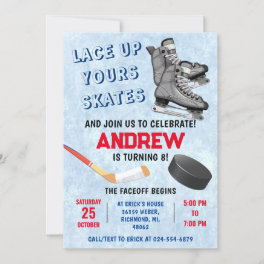 Personal Ice Hockey Birthday Invitation
